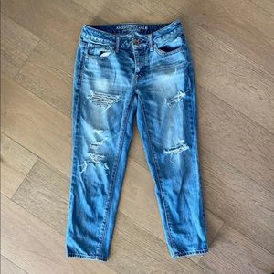 Boyfriend ripped crop jeans